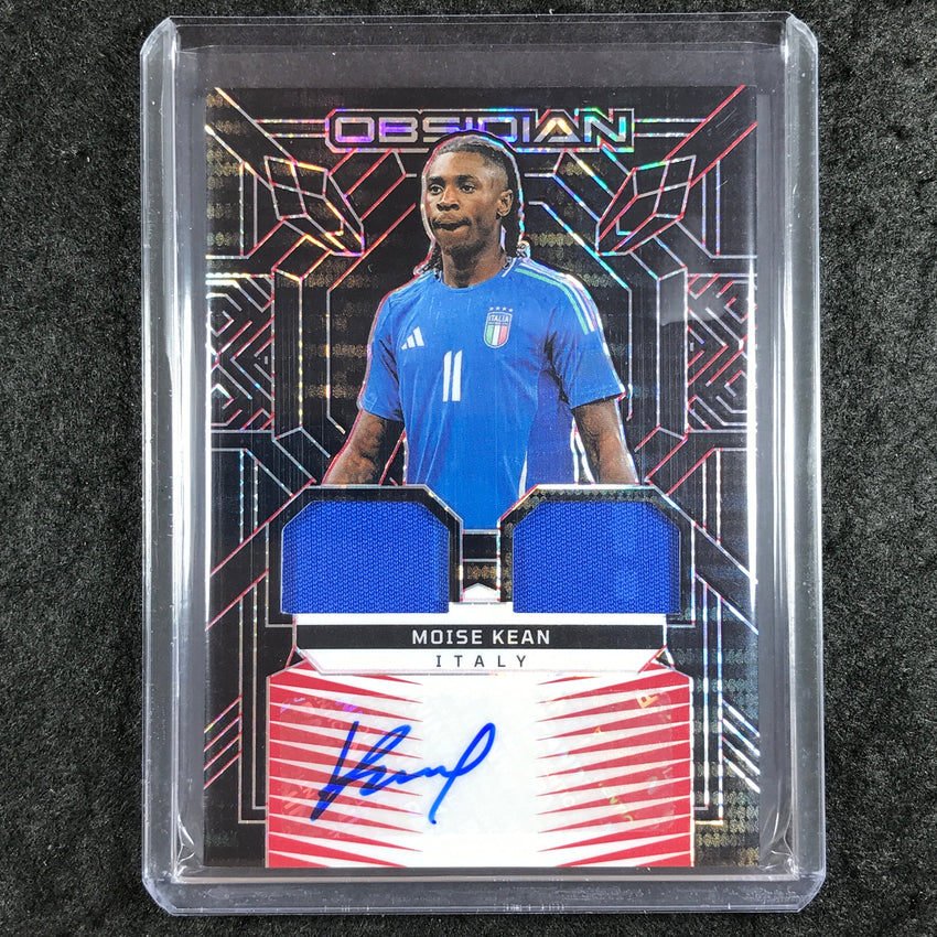 2024-25 Obsidian MOISE KEAN Dual Jersey Ink Auto Electric Etch Red Pulsar 50/99