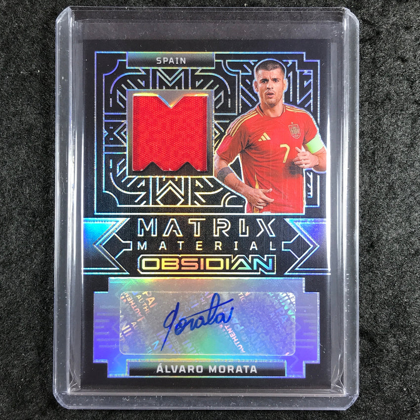 2024-25 Obsidian Soccer ALVARO MORATA Matrix Material Jersey Auto 6/199