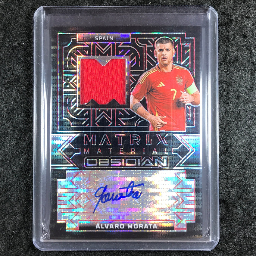 2024-25 Obsidian ALVARO MORATA Matrix Material Jersey Auto Red Pulsar 28/99