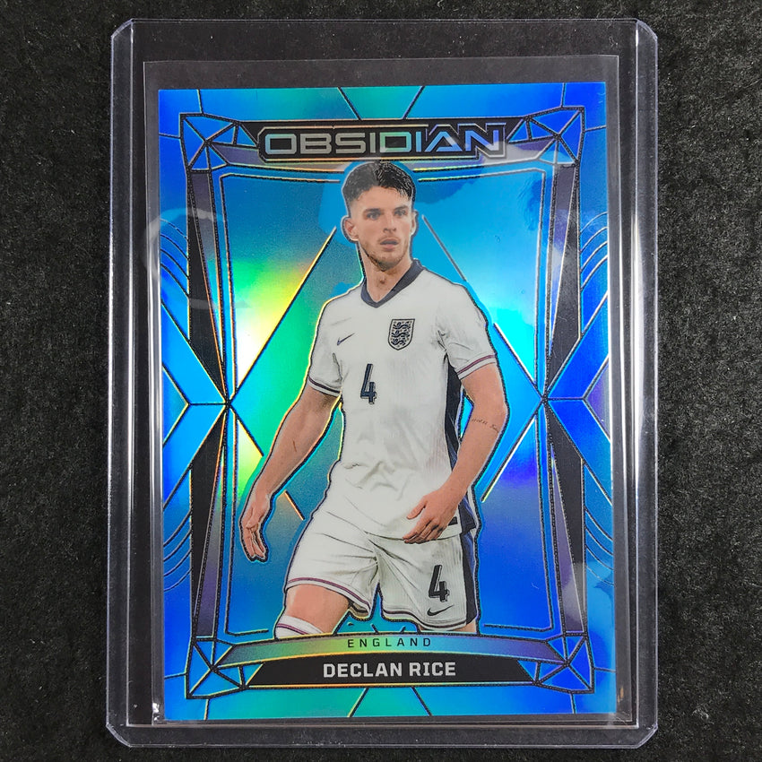 2024-25 Obsidian Soccer DECLAN RICE Base Electric Etch Neon Blue Flood 4/15 #80
