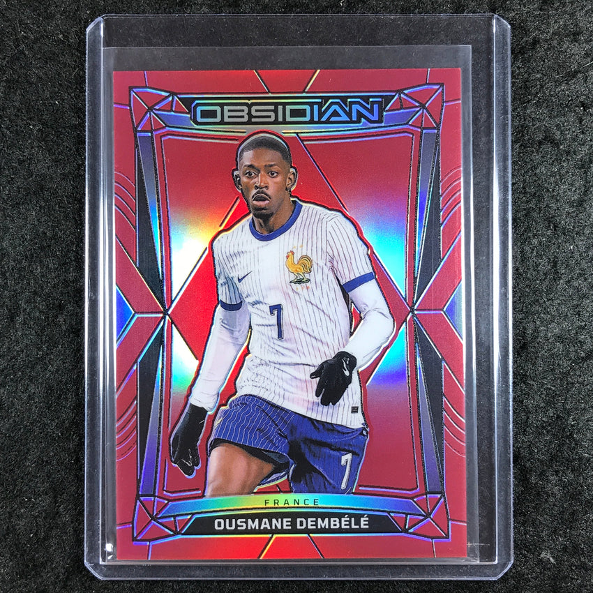 2024-25 Obsidian Soccer OUSMANE DEMBELE Base Electric Etch Red Flood 7/10 #91