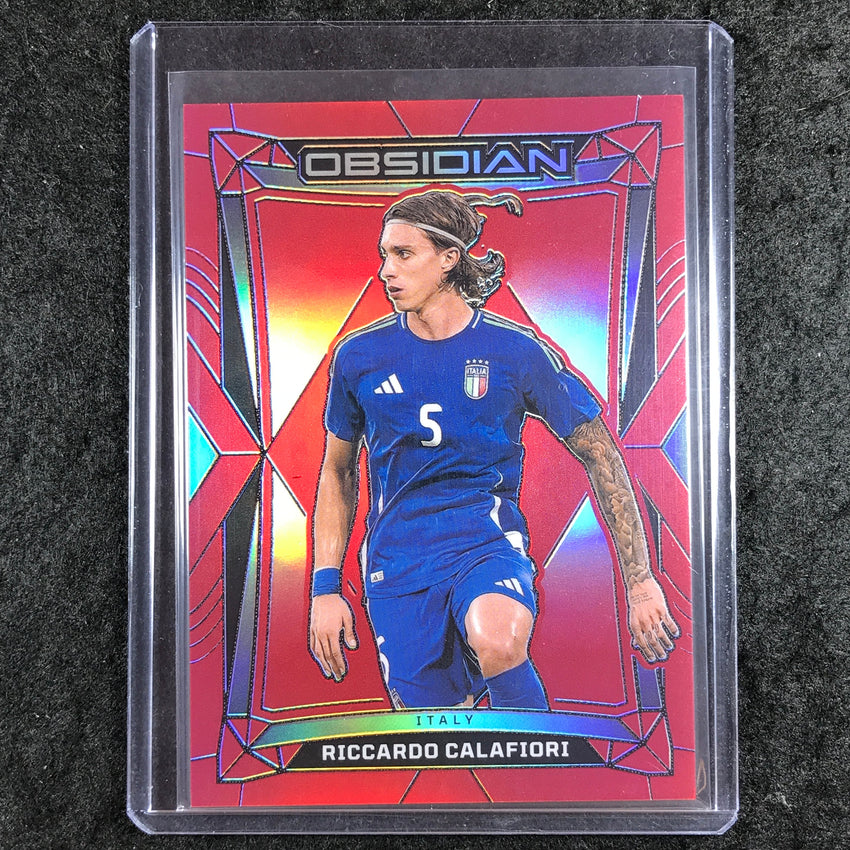 2024-25 Obsidian RICCARDO CALAFIORI Base Electric Etch Red Flood 9/10 #103