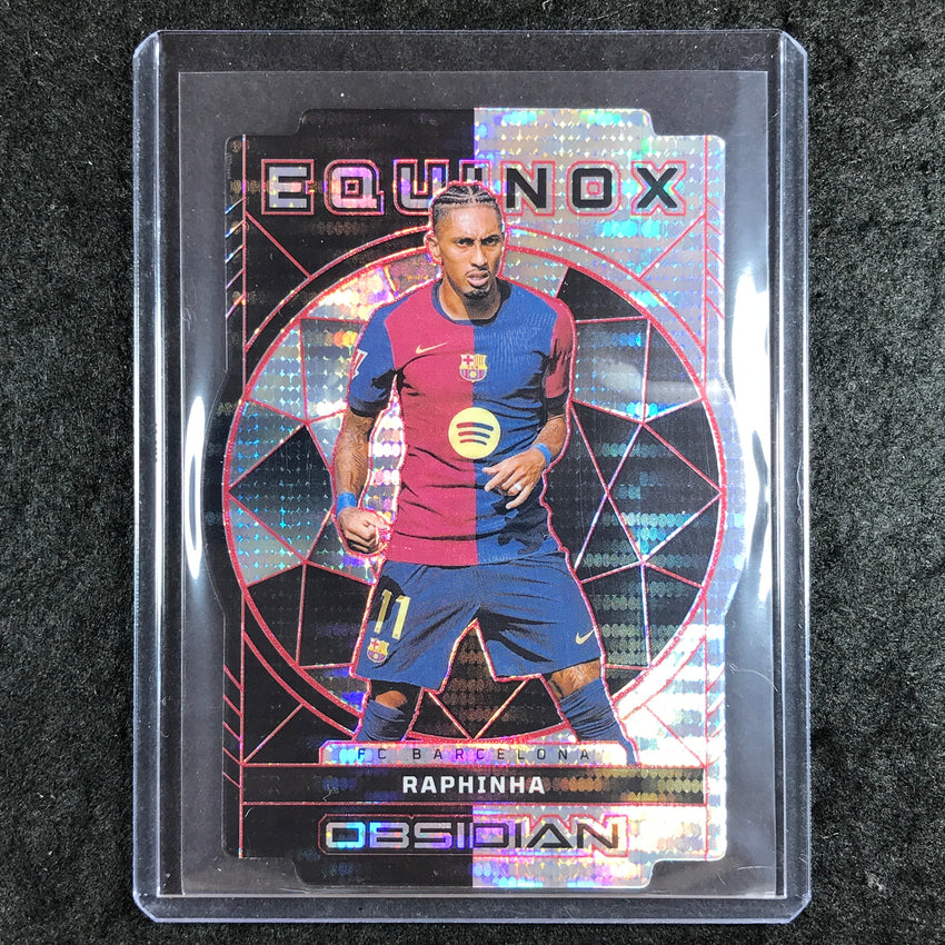 2024-25 Obsidian RAPHINHA Equinox Die-Cut Electric Etch Red Pulsar 9/50 #3