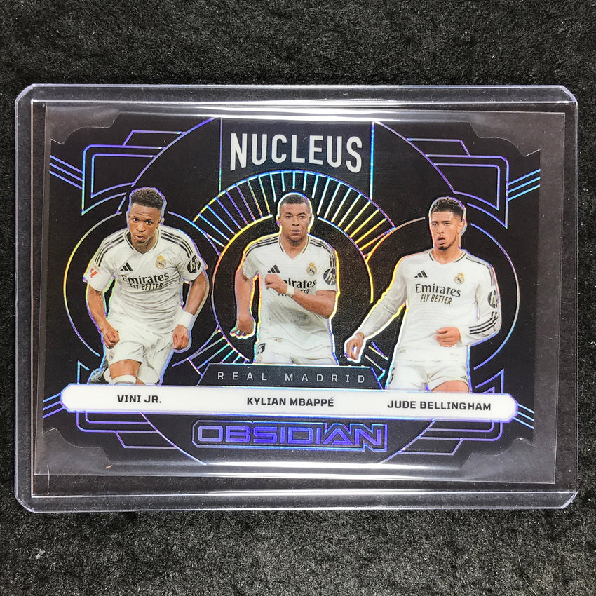 2024-25 Obsidian Soccer VINI JR. MBAPPE BELLINGHAM Nucleus Purple 13/49 #10