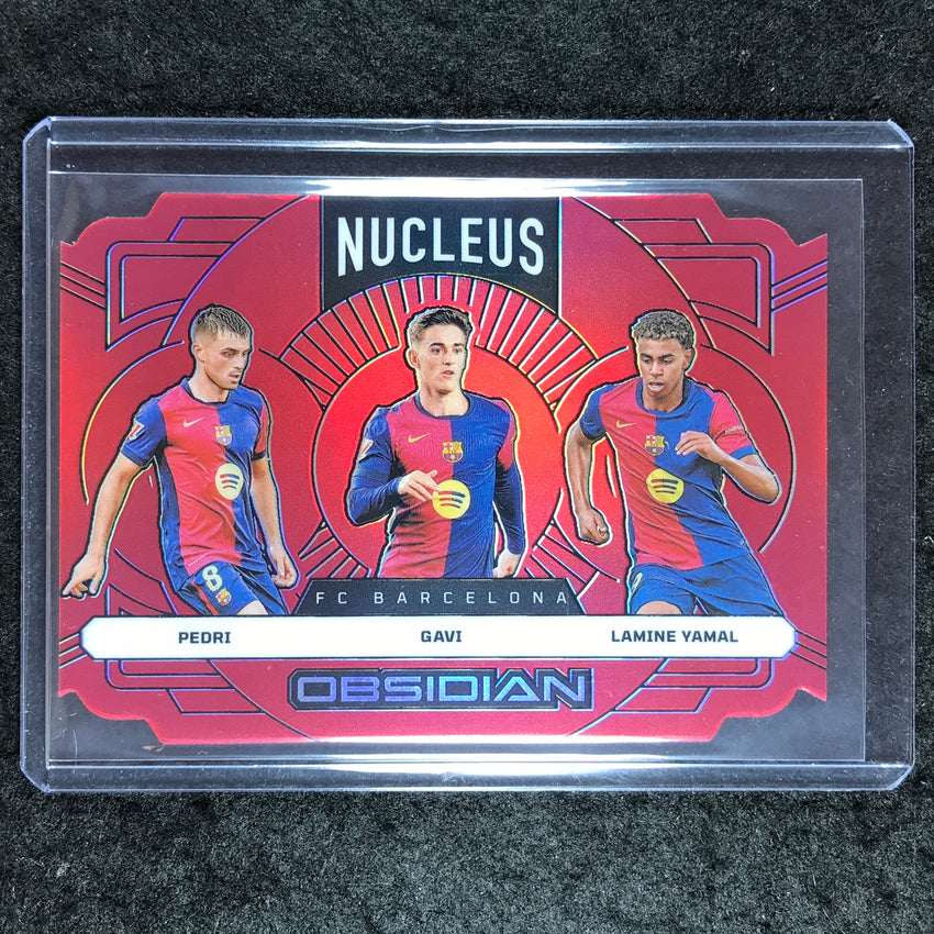 2024-25 Obsidian Soccer PEDRI GAVI YAMAL Nucleus Red Flood 7/10 #6