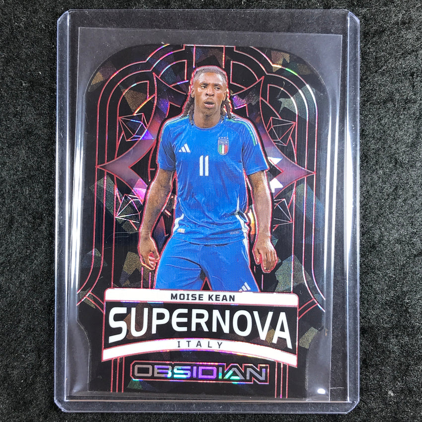 2024-25 Obsidian MOISE KEAN Supernova Die-Cut Electric Red Crystals 13/28 #19