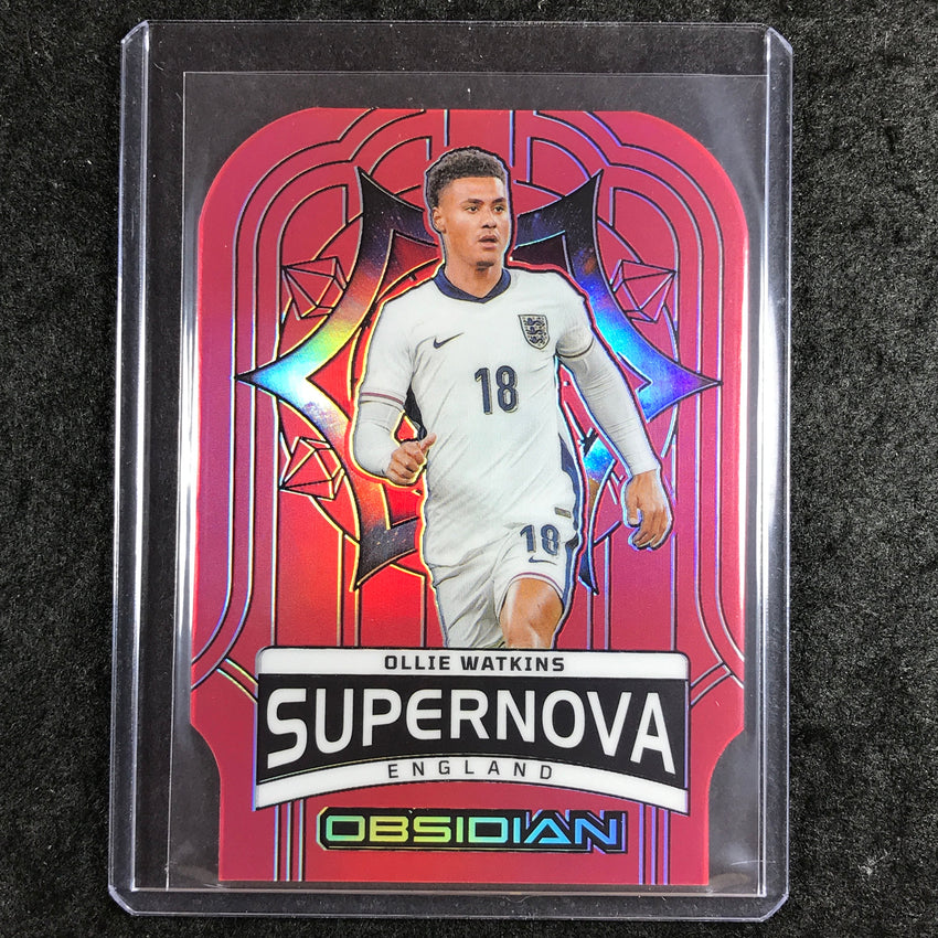 2024-25 Obsidian OLLIE WATKINS Supernova Die-Cut Electric Red Flood 10/10 #22