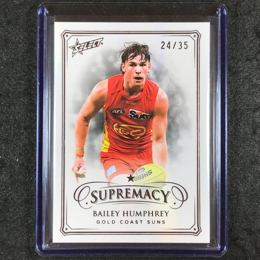 2024 Select AFL Supremacy BAILEY HUMPHREY Black Pearl 24/35 #75