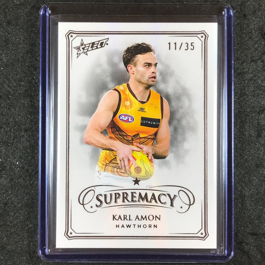 2024 Select AFL Supremacy KARL AMON Black Pearl 11/35 #82