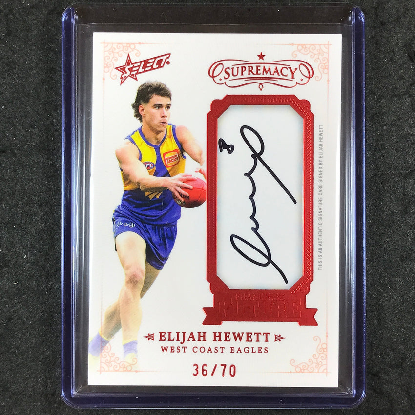 2024 Select AFL Supremacy ELIJAH HEWETT Franchise Future Signature Auto 36/70