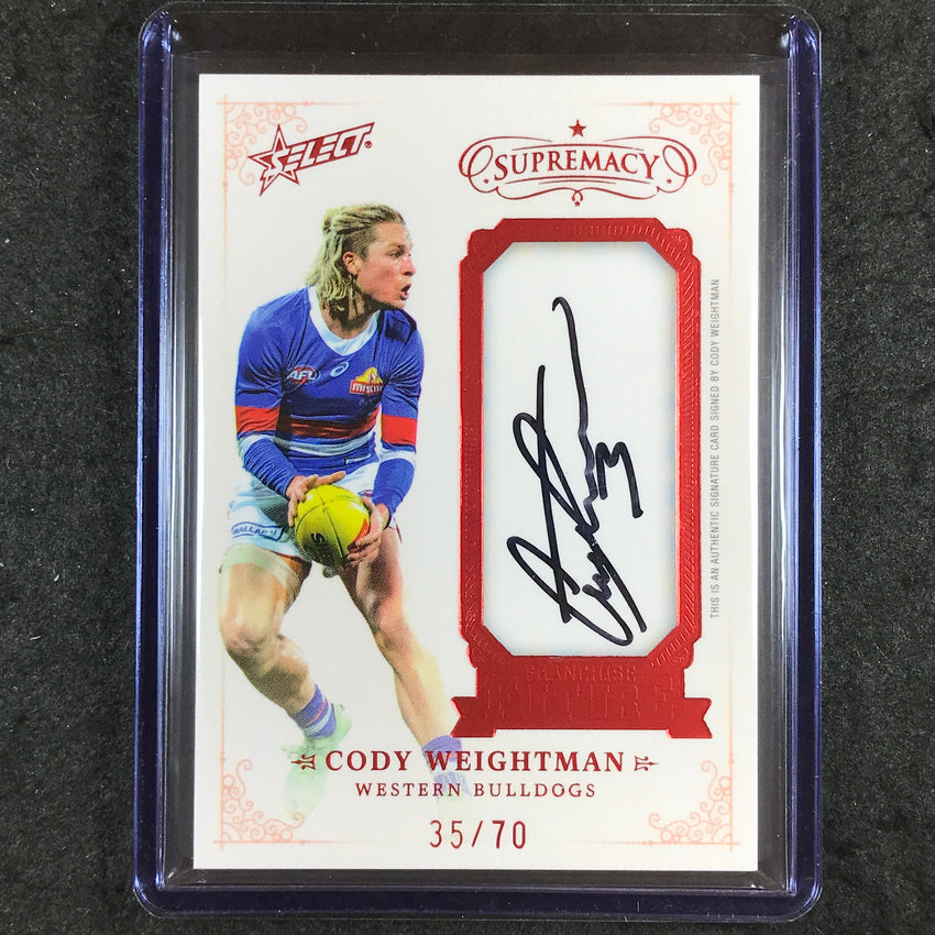 2024 Select AFL Supremacy CODY WEIGHTMAN Franchise Future Signature Auto 35/70