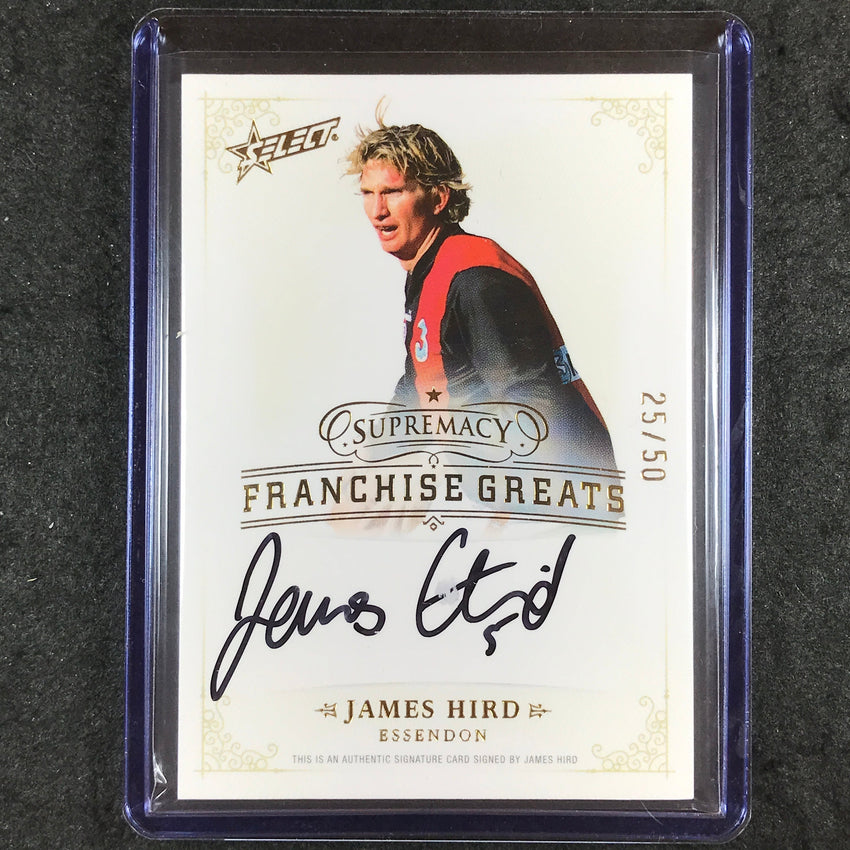 2024 Select AFL Supremacy JAMES HIRD Franchise Greats Signature Auto 25/50 #10