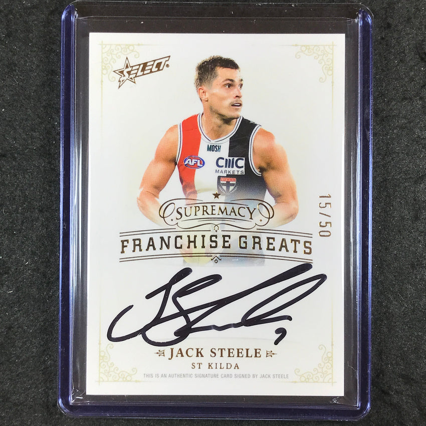 2024 Select AFL Supremacy JACK STEELE Franchise Greats Signature Auto 15/50 #29