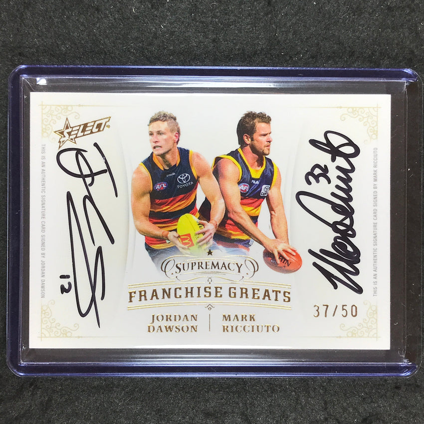 2024 Select AFL Supremacy DAWSON RICCIUTO Franchise Greats Dual Signature 37/50