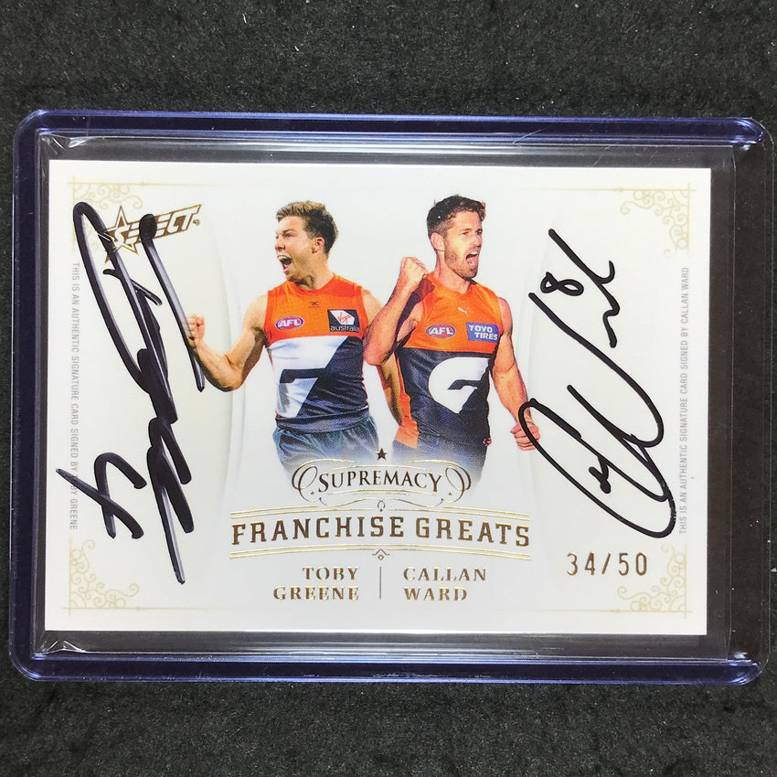 2024 Select AFL Supremacy GREENE WARD Franchise Greats Dual Signature 34/50