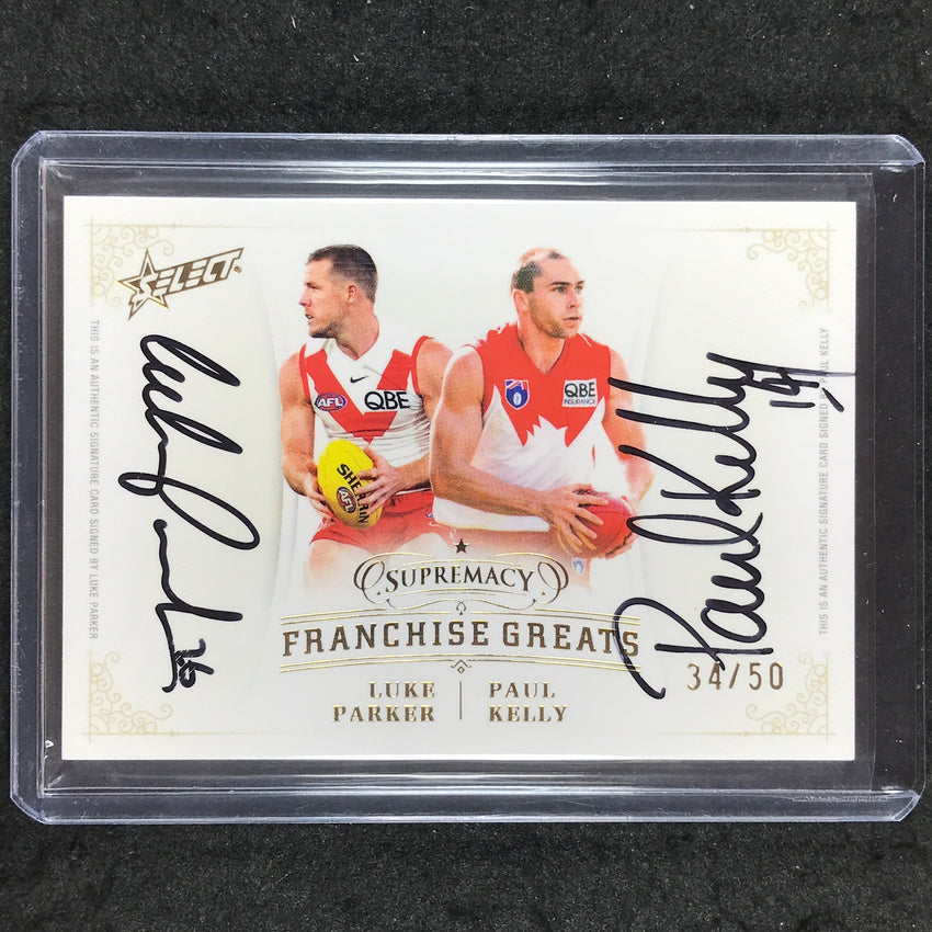 2024 Select AFL Supremacy PARKER KELLY Franchise Greats Dual Signature 34/50