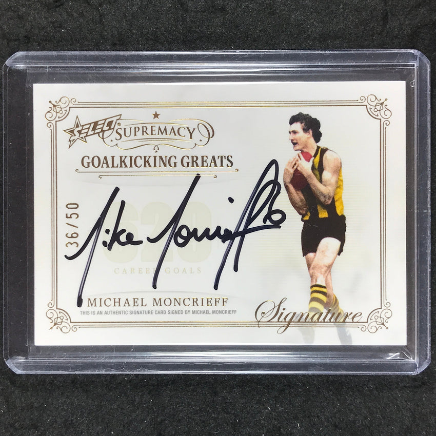 2024 Select AFL Supremacy MICHAEL MONCRIEFF Goalkicking Greats Signature 36/50