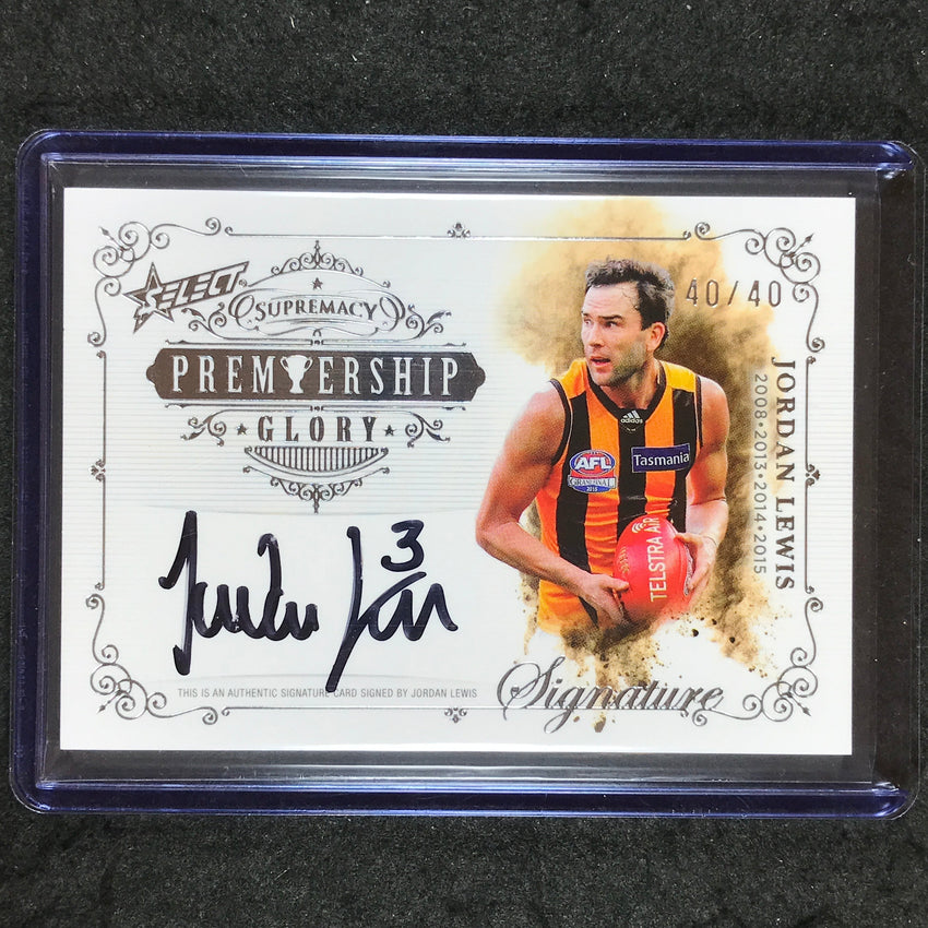 2024 Select AFL Supremacy JORDAN LEWIS Premiership Glory Signature Auto 40/40