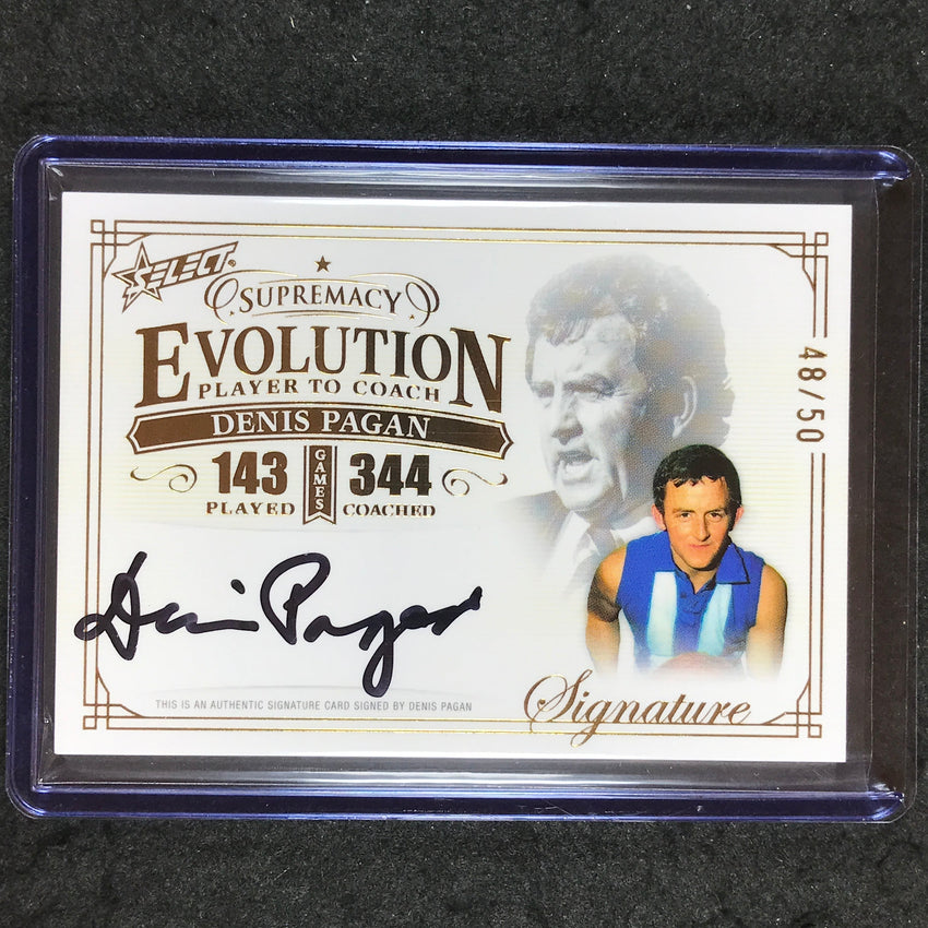 2024 Select AFL Supremacy DENIS PAGAN Evolution Signature Auto 48/50