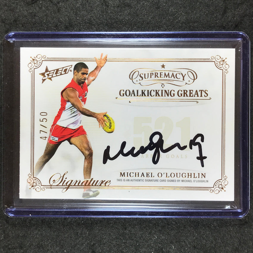 2021 Select AFL Supremacy MICHAEL O'LOUGHLIN Goalkicking Greats Signature 47/50