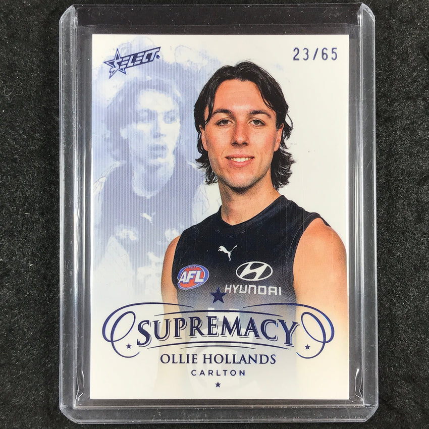 2024 Select AFL Supremacy OLLIE HOLLANDS Blue Portrait 23/65 #23