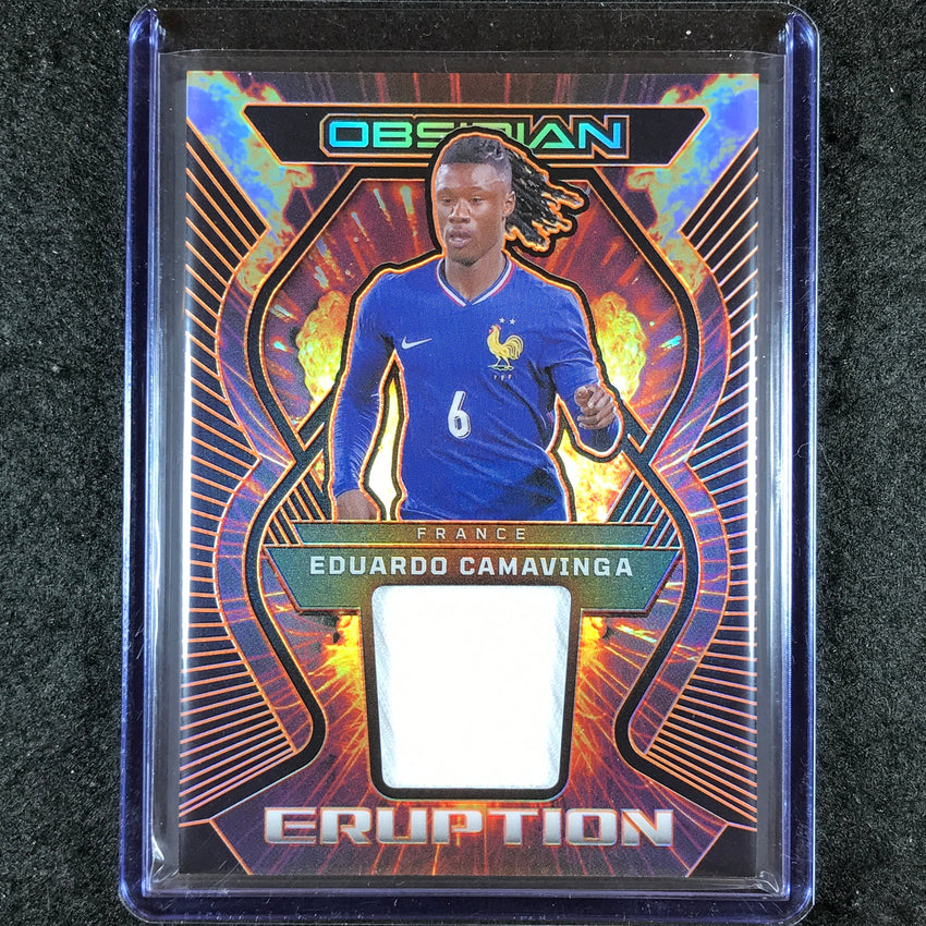 2023-24 Obsidian Soccer EDUARDO CAMAVINGA Eruption Jersey Relic Orange 25/99