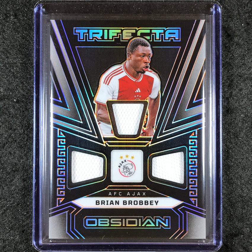 2023-24 Obsidian Soccer BRIAN BROBBEY Trifecta Material Jersey Orange 77/99