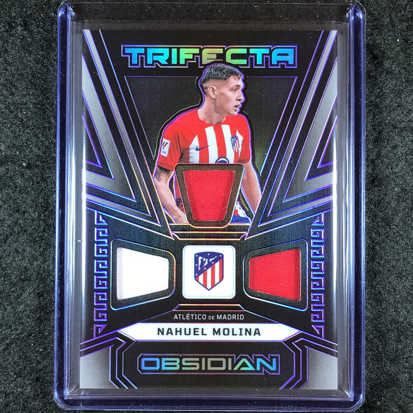 2023-24 Obsidian Soccer NAHUEL MOLINA Trifecta Material Jersey Purple 19/50