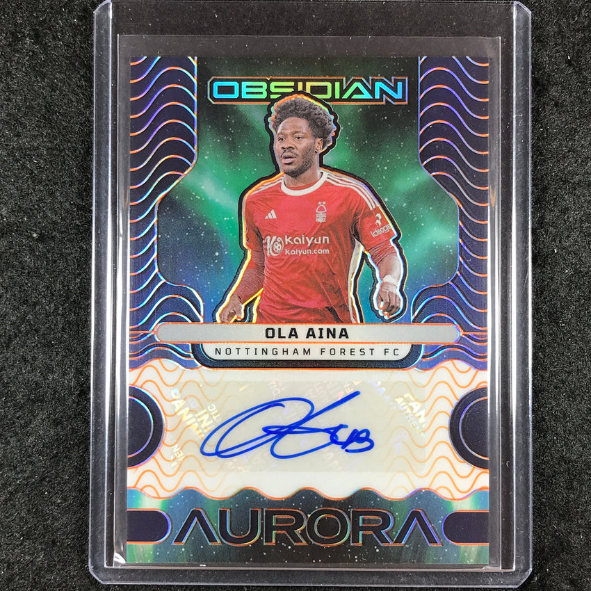 2023-24 Obsidian Soccer OLA AINA Aurora Autographs Orange Electric 20/99