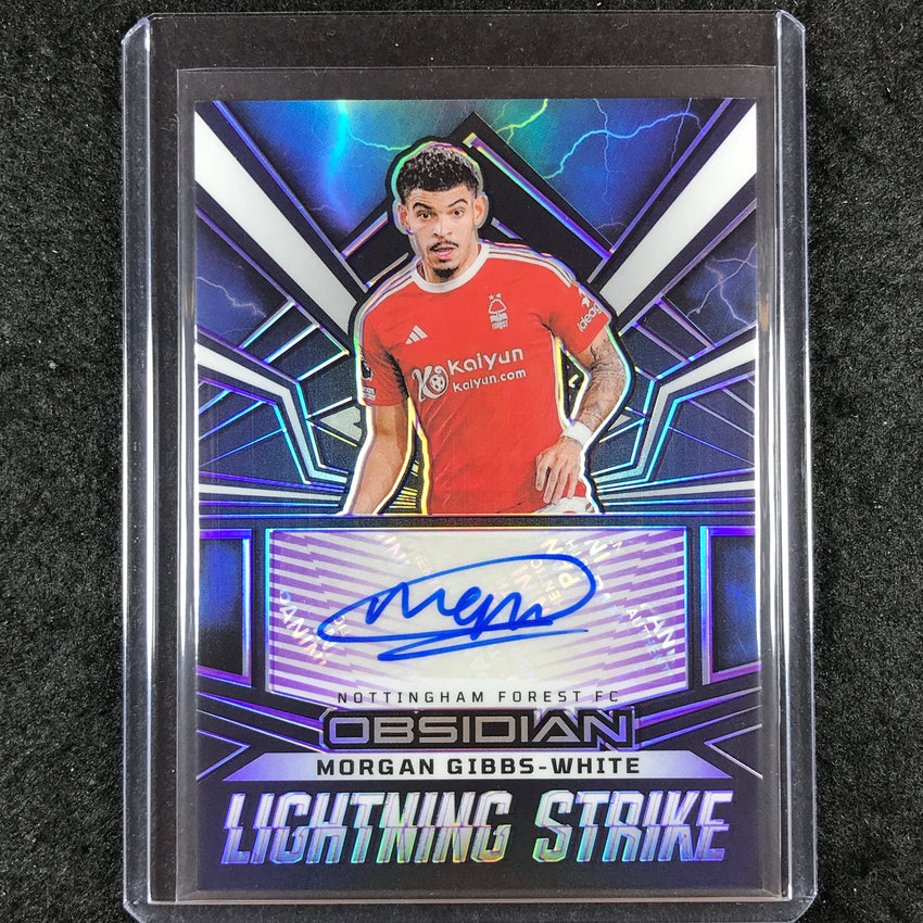 2023-24 Obsidian Soccer MORGAN GIBBS-WHITE Lightning Strike Auto Purple 12/25