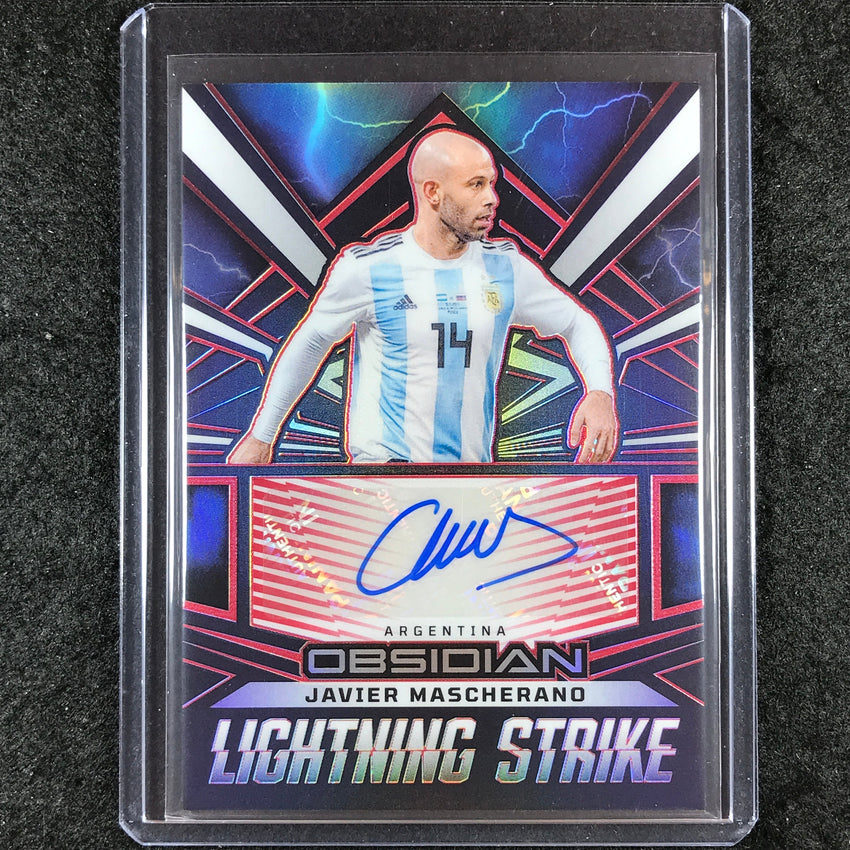 2023-24 Obsidian Soccer JAVIER MASCHERANO Lightning Strike Auto Red 11/25