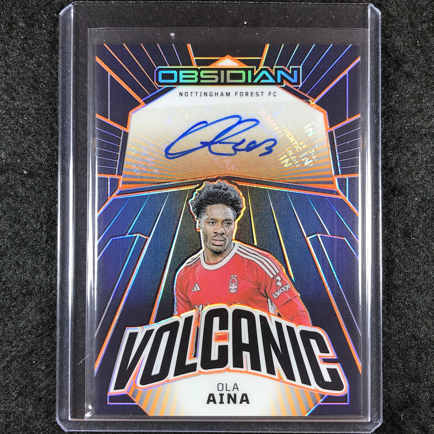 2023-24 Obsidian Soccer OLA AINA Volcanic Auto Orange Electric 46/99