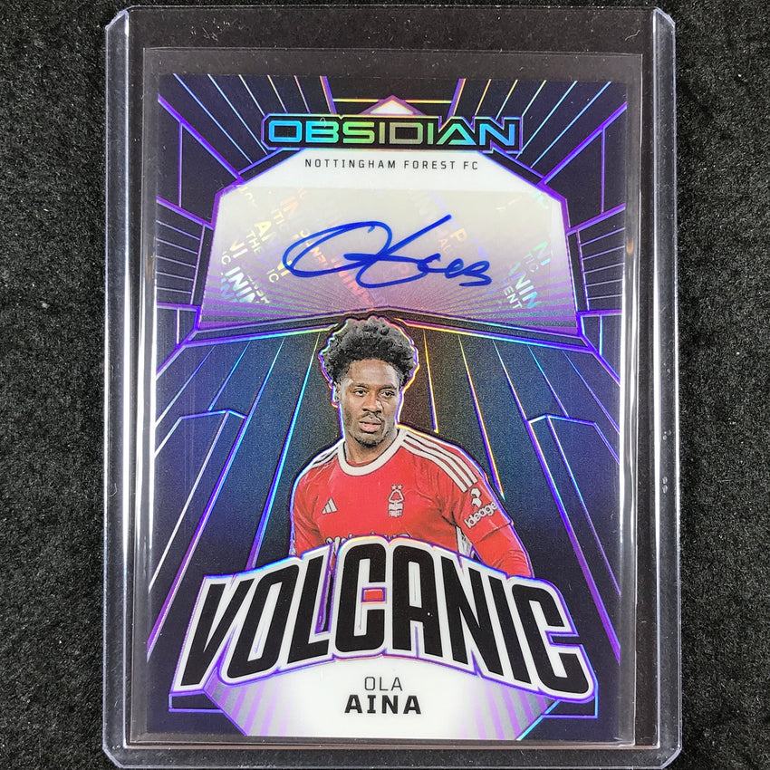 2023-24 Obsidian Soccer OLA AINA Volcanic Auto Purple Electric 41/50