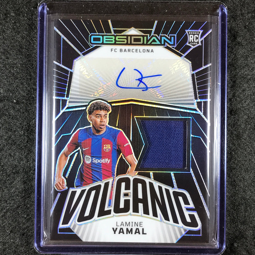 2023-24 Obsidian Soccer LAMINE YAMAL Volcanic Material Rookie Jersey Auto 6/199