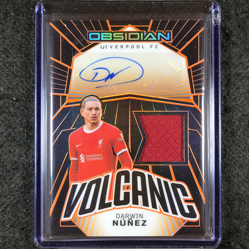 2023-24 Obsidian Soccer DARWIN NUNEZ Volcanic Material Jersey Auto Orange 52/99