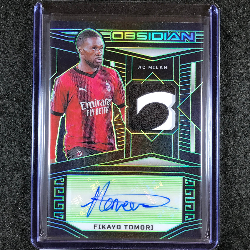 2023-24 Obsidian Soccer FIKAYO TOMORI Patch Autograph Green Electric 4/5