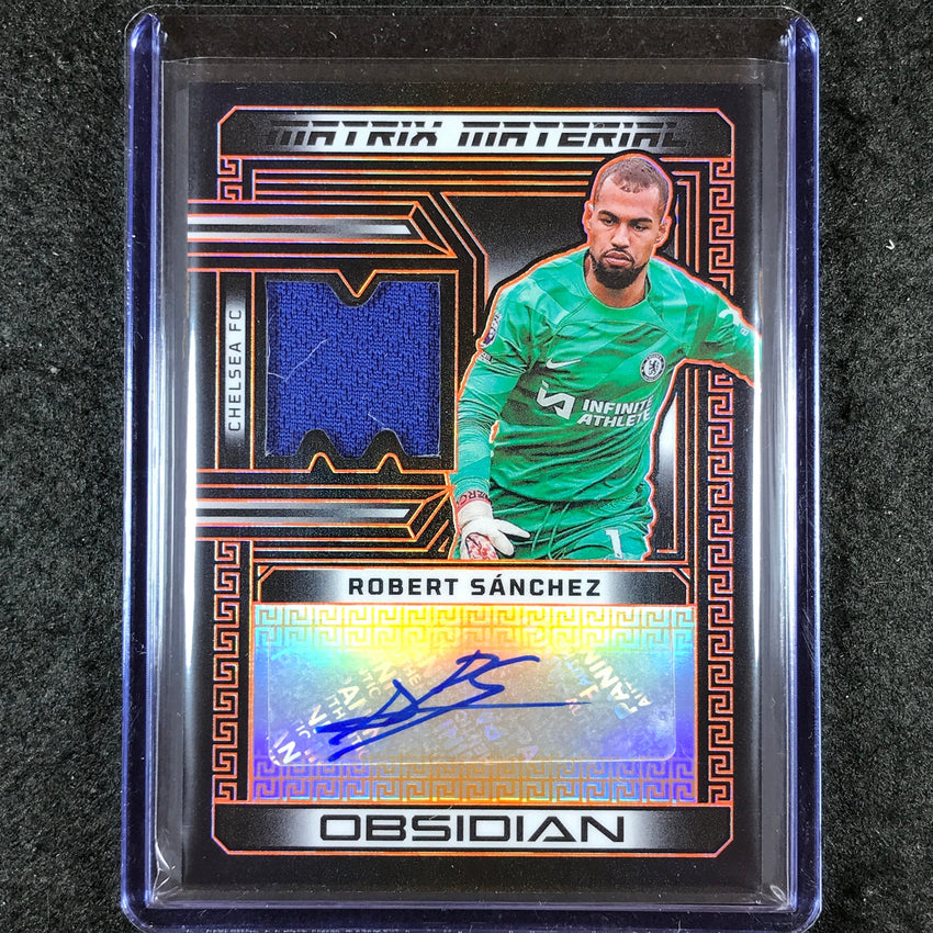 2023-24 Obsidian Soccer ROBERT SANCHEZ Matrix Material Jersey Auto Orange 39/99