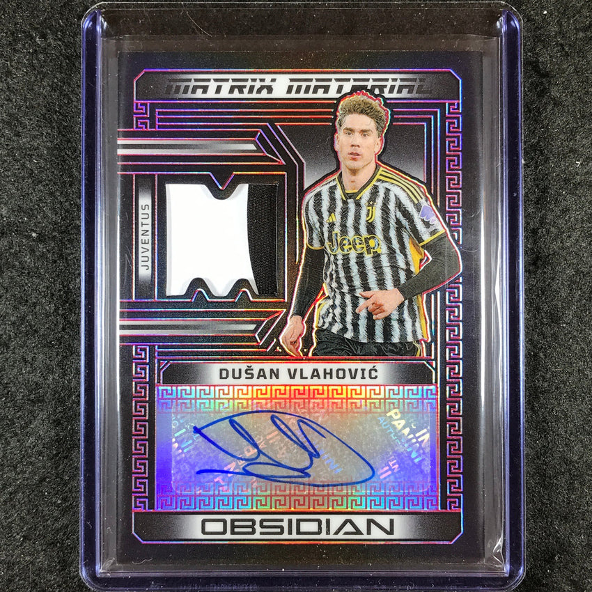 2023-24 Obsidian Soccer DUSAN VLAHOVIC Matrix Material Patch Auto Red 4/4