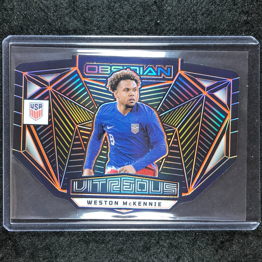 2023-24 Obsidian Soccer WESTON MCKENNIE Vitreous Die-Cut Orange Electric 2/99
