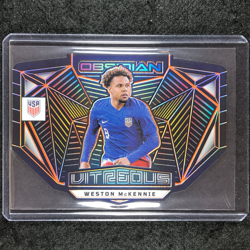 2023-24 Obsidian Soccer WESTON MCKENNIE Vitreous Die-Cut Orange Electric 10/99