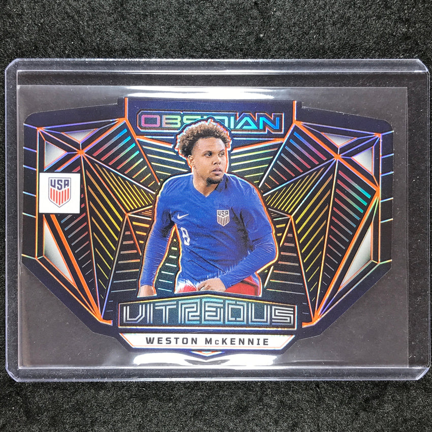 2023-24 Obsidian Soccer WESTON MCKENNIE Vitreous Die-Cut Orange Electric 67/99