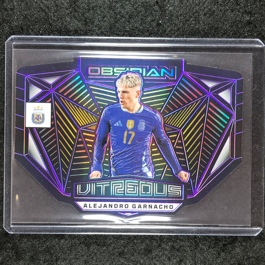 2023-24 Obsidian Soccer ALEJANDRO GARNACHO Vitreous Die-Cut Purple 35/49
