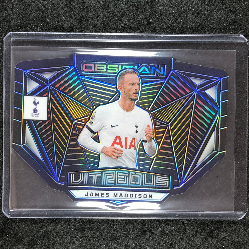 2023-24 Obsidian Soccer JAMES MADDISON Vitreous Die-Cut Blue Electric 26/30