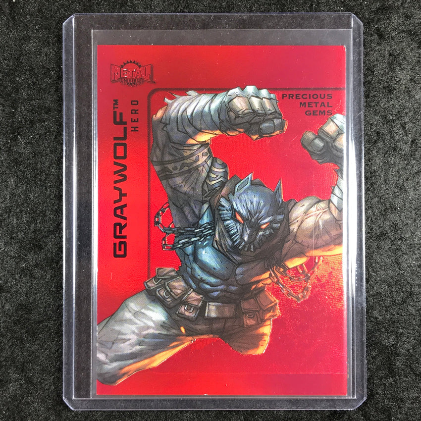 2025 Metal Universe Batman GRAYWOLF Precious Metal Gems Red 14/100 #46