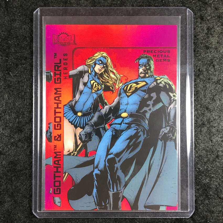 2025 Metal Universe Batman GOTHAM & GOTHAM GIRL Precious Metal Gems Red 16/100