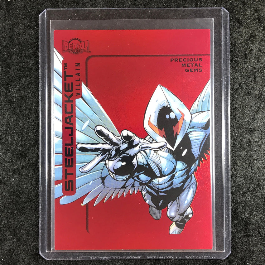 2025 Metal Universe Batman STEELJACKET Precious Metal Gems Red 34/100 #107