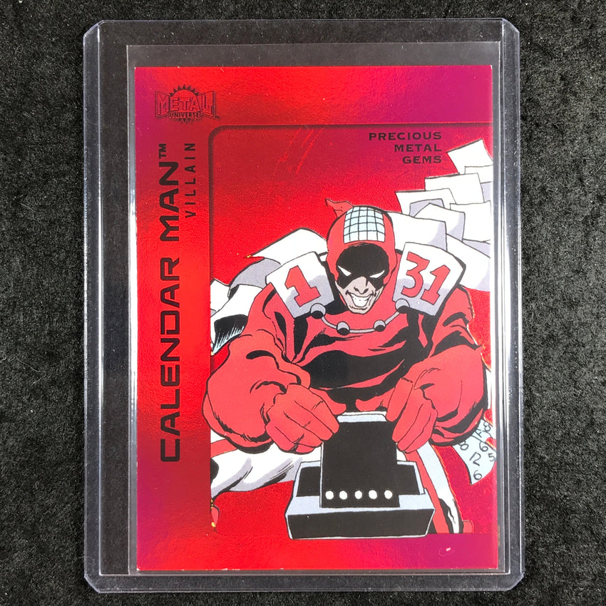 2025 Metal Universe Batman CALENDAR MAN Precious Metal Gems Red 64/100 #117
