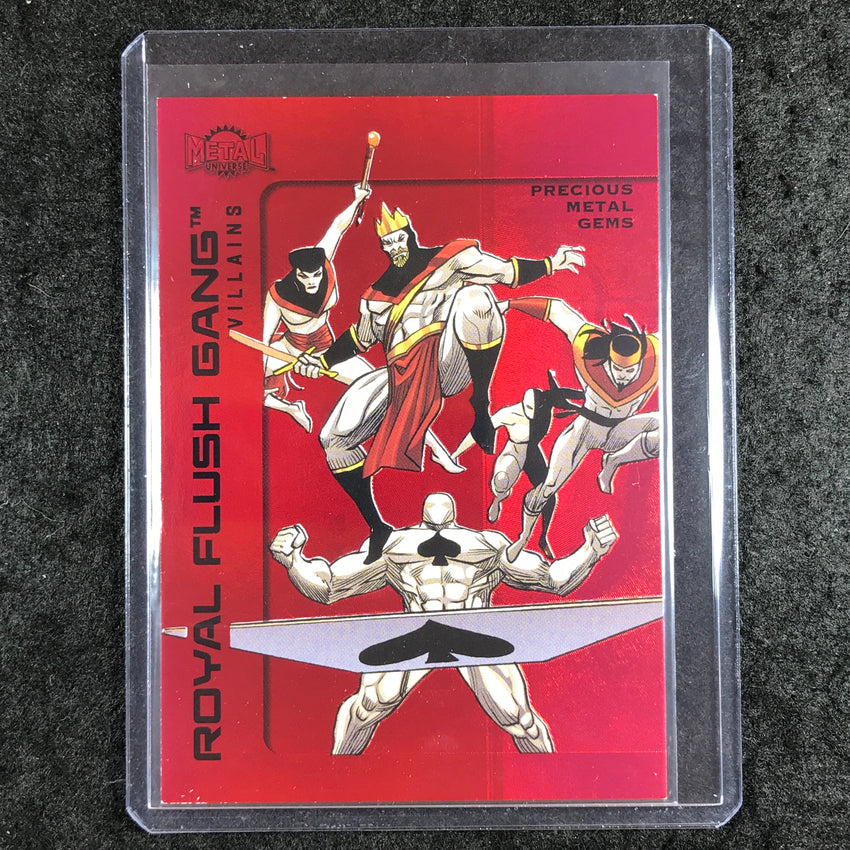 2025 Metal Universe Batman ROYAL FLUSH GANG Precious Metal Gems Red 99/100 #183