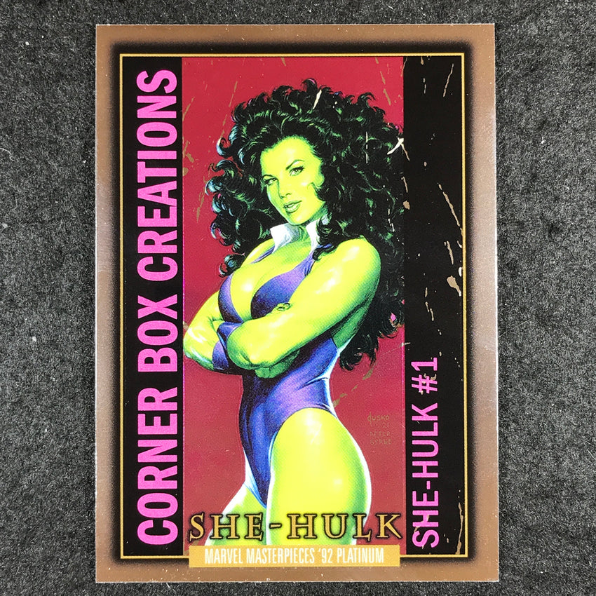 2024 Marvel Masterpieces '92 Platinum SHE-HULK Corner Box Creations Base #10