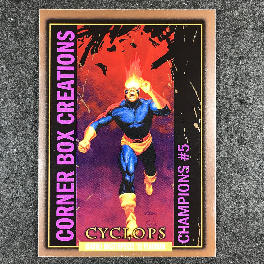 2024 Marvel Masterpieces '92 Platinum CYCLOPS Corner Box Creations Base #17